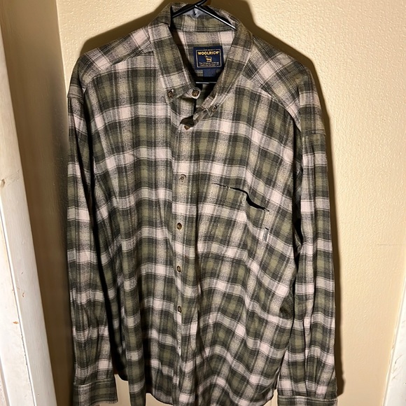 Woolrich Mens Flannel Shirt Color Green Plaid Size XXL - Picture 1 of 4